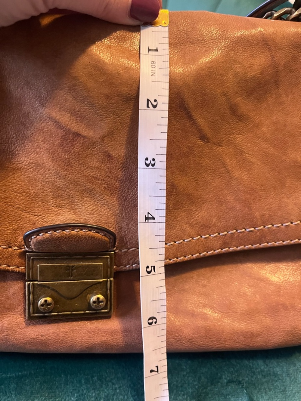 Frye Ella Flap Women’s Brown Leather Shoulder Bag - Picture 15 of 16